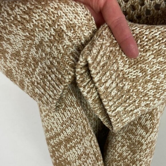 NEW Veronica Beard Crochet Knit Beige Tan Short‎ Sleeve Sweater Top Size Large L - Picture 6 of 12